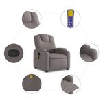 Ingrijire personala si Cosmetice - Sanatate si wellness - Articole wellness - Fotolii de masaj - Fotoliu de masaj rabatabil, gri taupe, material textil - Infinity.ro