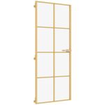 Casa si Gradina - Constructii - Usi interior, exterior si garaj - Usi garaj - Usa de interior Slim auriu 83x201,5cm sticla temperata/aluminiu, auriu și mat, model 4x2 grilaje - Infinity.ro