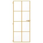 Casa si Gradina - Constructii - Usi interior, exterior si garaj - Usi garaj - Usa de interior Slim auriu 83x201,5cm sticla temperata/aluminiu, auriu și mat, model 4x2 grilaje - Infinity.ro