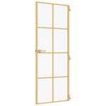 Casa si Gradina - Constructii - Usi interior, exterior si garaj - Usi garaj - Usa de interior Slim auriu 83x201,5cm sticla temperata/aluminiu, auriu și mat, model 4x2 grilaje - Infinity.ro