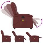 Ingrijire personala si Cosmetice - Sanatate si wellness - Articole wellness - Fotolii de masaj - Fotoliu de masaj rabatabil, rosu vin, piele ecologica - Infinity.ro