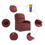 Ingrijire personala si Cosmetice - Sanatate si wellness - Articole wellness - Fotolii de masaj - Fotoliu de masaj rabatabil, rosu vin, piele ecologica - Infinity.ro