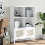 Casa si Gradina - Mobilier - Biblioteci si rafturi - Biblioteci - Biblioteca SENJA, aspect ratan alb, 90x35x130 cm lemn masiv pin - Infinity.ro