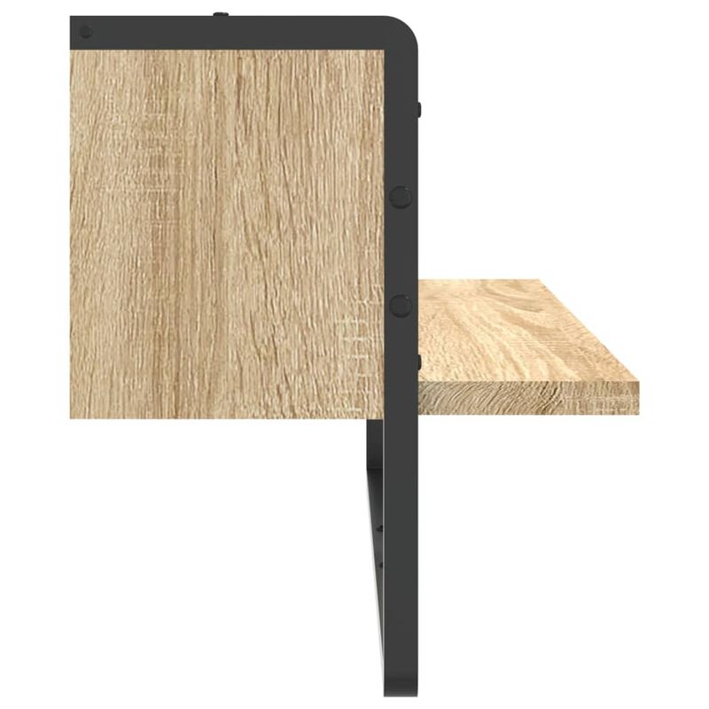 Casa si Gradina - Mobilier - Biblioteci si rafturi - Rafturi - Raft de perete cu bara, stejar sonoma, 65x25x30 cm - Infinity.ro