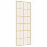 Casa si Gradina - Constructii - Usi interior, exterior si garaj - Usi garaj - Usa glisanta auriu 76x205 cm sticla ESG transparenta/aluminiu - Infinity.ro