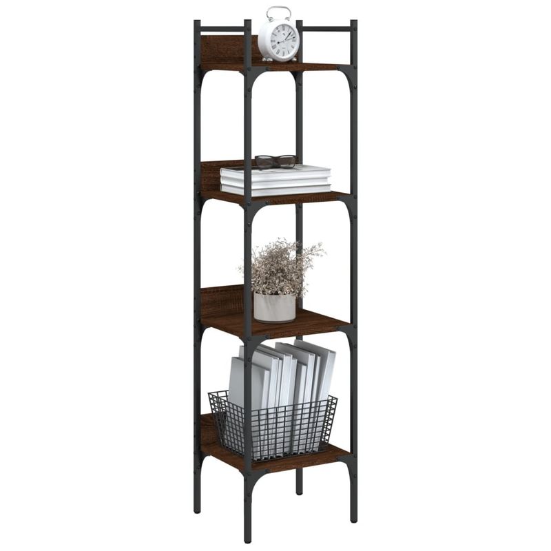 Casa si Gradina - Mobilier - Biblioteci si rafturi - Biblioteci - Biblioteca 4 niveluri stejar maro 35x30x138,5 cm lemn prelucrat - Infinity.ro