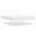 Casa si Gradina - Mobilier - Paturi si accesorii - Paturi - Cadru de pat metalic cu tablie, alb, 150x200 cm - Infinity.ro