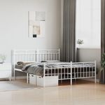 Casa si Gradina - Mobilier - Paturi si accesorii - Paturi - Cadru de pat metalic cu tablie, alb, 150x200 cm - Infinity.ro