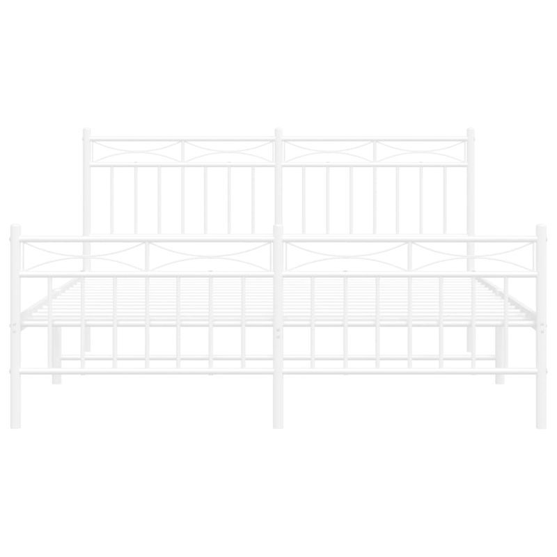 Casa si Gradina - Mobilier - Paturi si accesorii - Paturi - Cadru de pat metalic cu tablie, alb, 150x200 cm - Infinity.ro