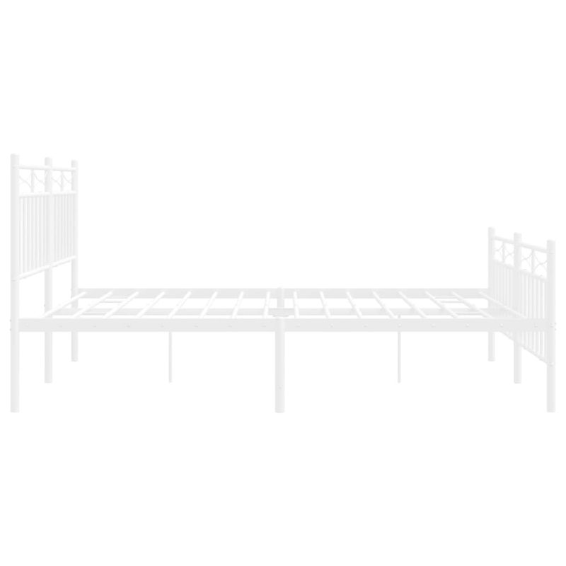 Casa si Gradina - Mobilier - Paturi si accesorii - Paturi - Cadru de pat metalic cu tablie, alb, 150x200 cm - Infinity.ro
