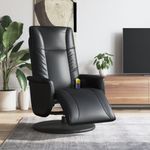 Ingrijire personala si Cosmetice - Sanatate si wellness - Articole wellness - Fotolii de masaj - Fotoliu de masaj rabatabil, cu taburet, negru, piele ecologica - Infinity.ro