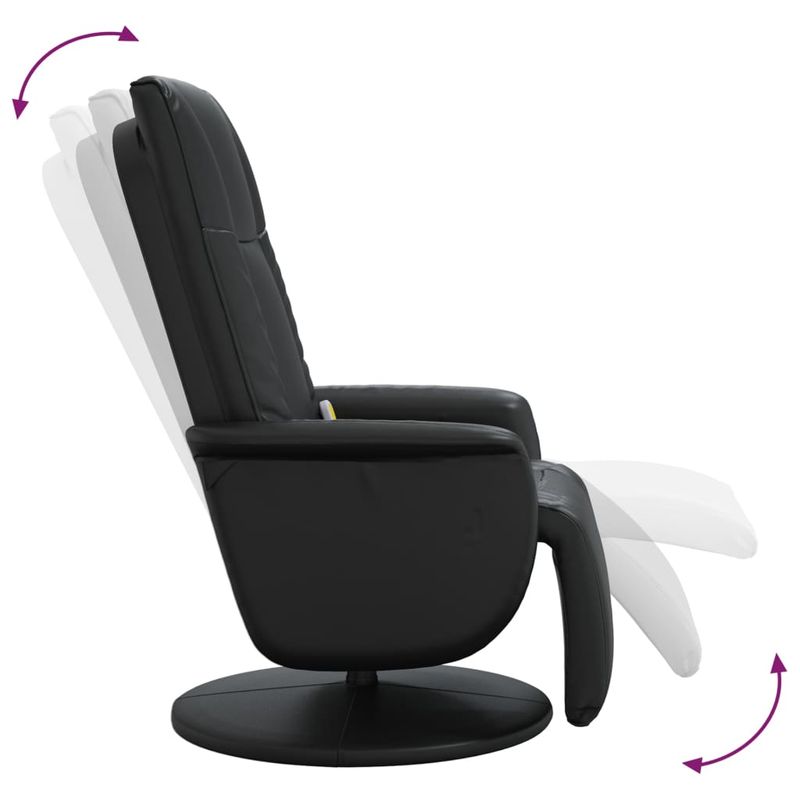 Ingrijire personala si Cosmetice - Sanatate si wellness - Articole wellness - Fotolii de masaj - Fotoliu de masaj rabatabil, cu taburet, negru, piele ecologica - Infinity.ro