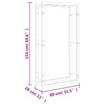 Casa si Gradina - Termice - Sobe, Seminee si accesorii - Accesorii seminee si sobe - Suport pentru lemne de foc, 80x28x154 cm, otel inoxidabil - Infinity.ro