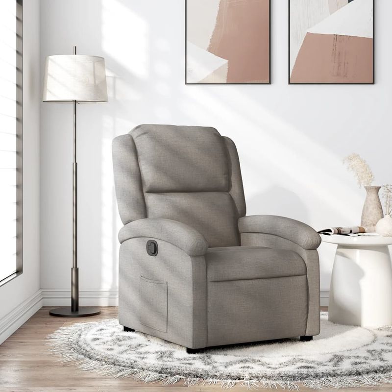 Casa si Gradina - Mobilier - Scaune si fotolii - Fotolii - Fotoliu rabatabil, gri taupe, material textil - Infinity.ro