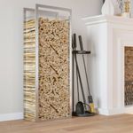 Casa si Gradina - Termice - Sobe, Seminee si accesorii - Accesorii seminee si sobe - Suport pentru lemne de foc, 50x28x132 cm, otel inoxidabil - Infinity.ro