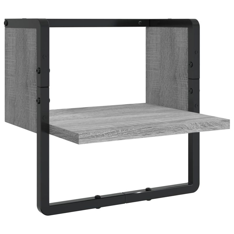 Casa si Gradina - Mobilier - Biblioteci si rafturi - Rafturi - Set rafturi perete cu bare, 4 buc., gri sonoma, lemn prelucrat - Infinity.ro