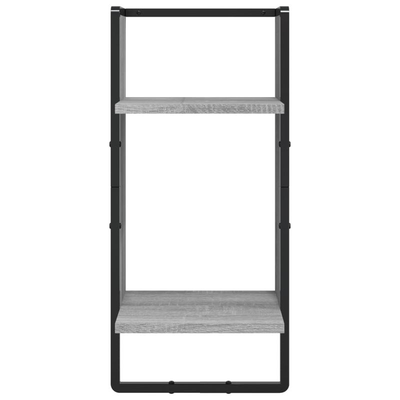 Casa si Gradina - Mobilier - Biblioteci si rafturi - Rafturi - Set rafturi perete cu bare, 4 buc., gri sonoma, lemn prelucrat - Infinity.ro