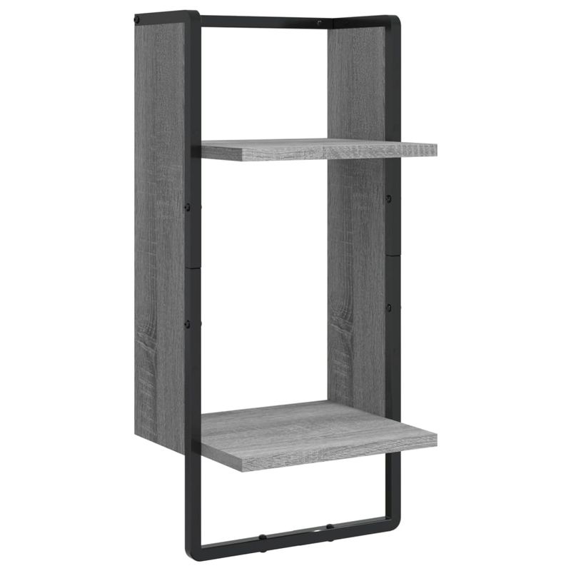 Casa si Gradina - Mobilier - Biblioteci si rafturi - Rafturi - Set rafturi perete cu bare, 4 buc., gri sonoma, lemn prelucrat - Infinity.ro