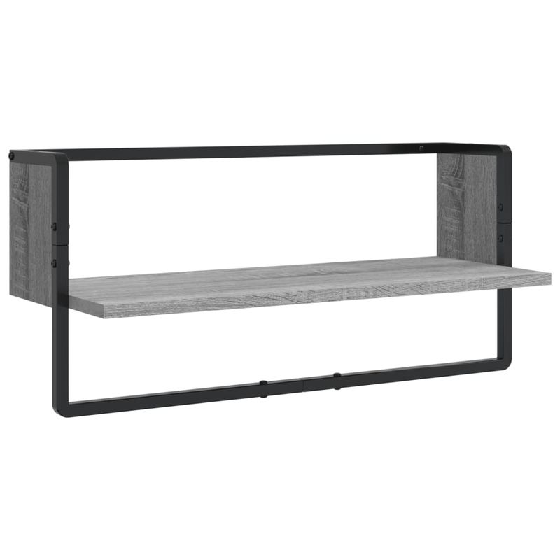 Casa si Gradina - Mobilier - Biblioteci si rafturi - Rafturi - Set rafturi perete cu bare, 4 buc., gri sonoma, lemn prelucrat - Infinity.ro