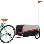 Sport si Outdoor - Ciclism - Accesorii pentru biciclete - Remorci biciclete - Remorca pentru biciclete, negru și rosu, 45 kg, fier, mărime 137x69x59 cm - Infinity.ro