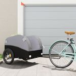 Sport si Outdoor - Ciclism - Accesorii pentru biciclete - Remorci biciclete - Remorca pentru biciclete, negru și gri, 45 kg, fier, mărime 133x68x68 cm - Infinity.ro