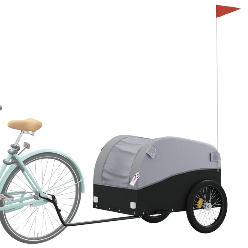 Sport si Outdoor - Ciclism - Accesorii pentru biciclete - Remorci biciclete - Remorca pentru biciclete, negru și gri, 45 kg, fier, mărime 133x68x68 cm - Infinity.ro