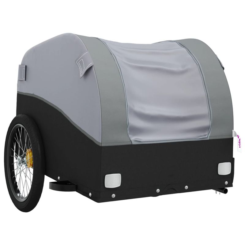 Sport si Outdoor - Ciclism - Accesorii pentru biciclete - Remorci biciclete - Remorca pentru biciclete, negru și gri, 45 kg, fier, mărime 133x68x68 cm - Infinity.ro