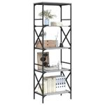 Casa si Gradina - Mobilier - Biblioteci si rafturi - Biblioteci - Biblioteca cu 5 niveluri gri sonoma 59x35x171 cm lemn prelucrat - Infinity.ro