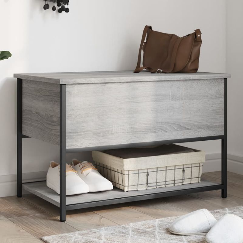 Casa si Gradina - Mobilier - Canapele si coltare - Banchete - Banca de depozitare, gri sonoma, 70x42,5x47 cm, lemn prelucrat - Infinity.ro
