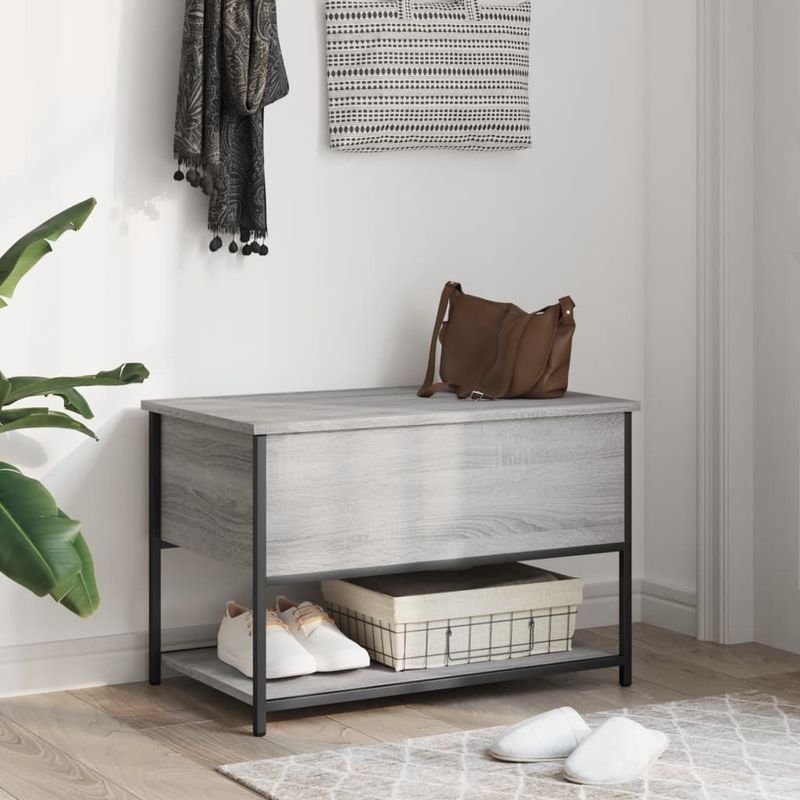 Casa si Gradina - Mobilier - Canapele si coltare - Banchete - Banca de depozitare, gri sonoma, 70x42,5x47 cm, lemn prelucrat - Infinity.ro