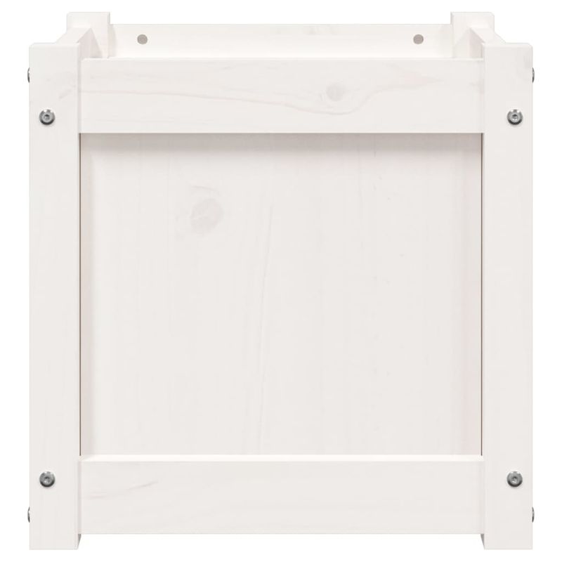 Casa si Gradina - Gradinarit si plante - Plante si ghivece - Ghivece si suporturi - Jardiniere de gradina, 2 buc., alb, lemn masiv de pin - Infinity.ro