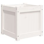 Casa si Gradina - Gradinarit si plante - Plante si ghivece - Ghivece si suporturi - Jardiniere de gradina, 2 buc., alb, lemn masiv de pin - Infinity.ro