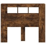 Casa si Gradina - Mobilier - Paturi si accesorii - Accesorii paturi - Tablie de pat cu LED, stejar fumuriu, 120x18,5x103,5 cm, lemn - Infinity.ro