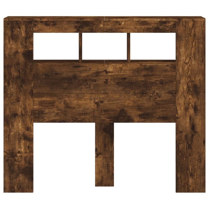 Casa si Gradina - Mobilier - Paturi si accesorii - Accesorii paturi - Tablie de pat cu LED, stejar fumuriu, 120x18,5x103,5 cm, lemn - Infinity.ro