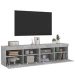 Casa si Gradina - Mobilier - Comode si corpuri - Comode - Comode TV de perete cu lumini LED 2 buc. gri beton 80x30x40 cm - Infinity.ro