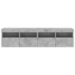 Casa si Gradina - Mobilier - Comode si corpuri - Comode - Comode TV de perete cu lumini LED 2 buc. gri beton 80x30x40 cm - Infinity.ro