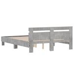 Casa si Gradina - Mobilier - Paturi si accesorii - Paturi - Cadru de pat cu tablie si LED, gri beton, 150x200 cm - Infinity.ro
