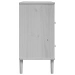 Casa si Gradina - Mobilier - Comode si corpuri - Comode - Servanta SENJA, aspect ratan alb, 80x40x80 cm, lemn masiv pin - Infinity.ro