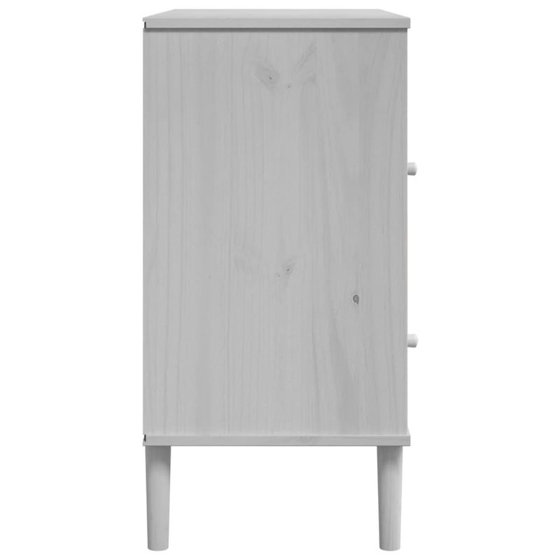 Casa si Gradina - Mobilier - Comode si corpuri - Comode - Servanta SENJA, aspect ratan alb, 80x40x80 cm, lemn masiv pin - Infinity.ro