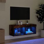 Casa si Gradina - Mobilier - Comode si corpuri - Comode - Comoda TV cu lumini LED, stejar fumuriu, 80x30x30 cm - Infinity.ro