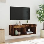 Casa si Gradina - Mobilier - Comode si corpuri - Comode - Comoda TV cu lumini LED, stejar fumuriu, 80x30x30 cm - Infinity.ro