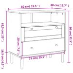 Casa si Gradina - Mobilier - Comode si corpuri - Comode - Servanta SENJA, aspect ratan alb, 80x40x80 cm, lemn masiv pin - Infinity.ro