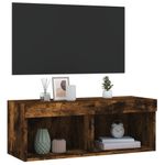 Casa si Gradina - Mobilier - Comode si corpuri - Comode - Comoda TV cu lumini LED, stejar fumuriu, 80x30x30 cm - Infinity.ro