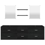 Casa si Gradina - Mobilier - Seturi de mobilier - Seturi baie - Set mobilier de baie, 5 piese, negru, lemn prelucrat - Infinity.ro