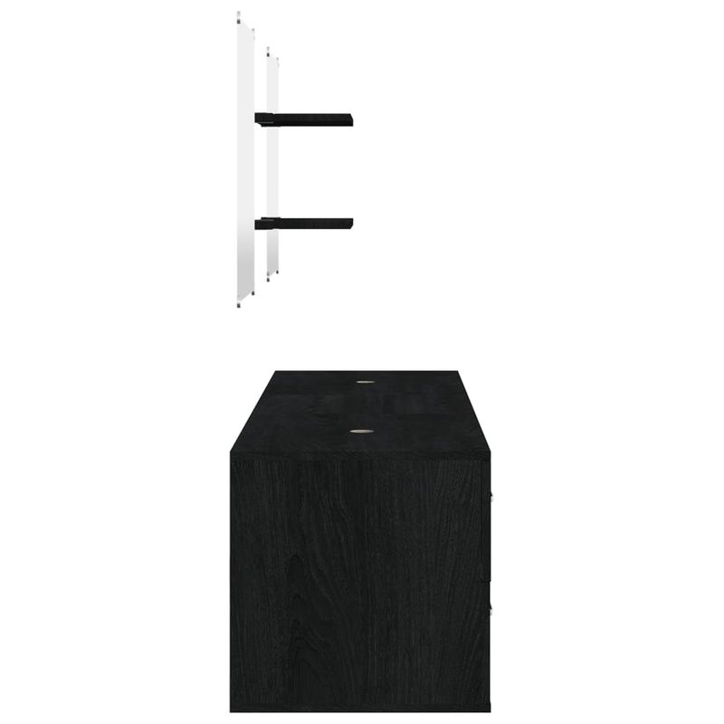 Casa si Gradina - Mobilier - Seturi de mobilier - Seturi baie - Set mobilier de baie, 5 piese, negru, lemn prelucrat - Infinity.ro