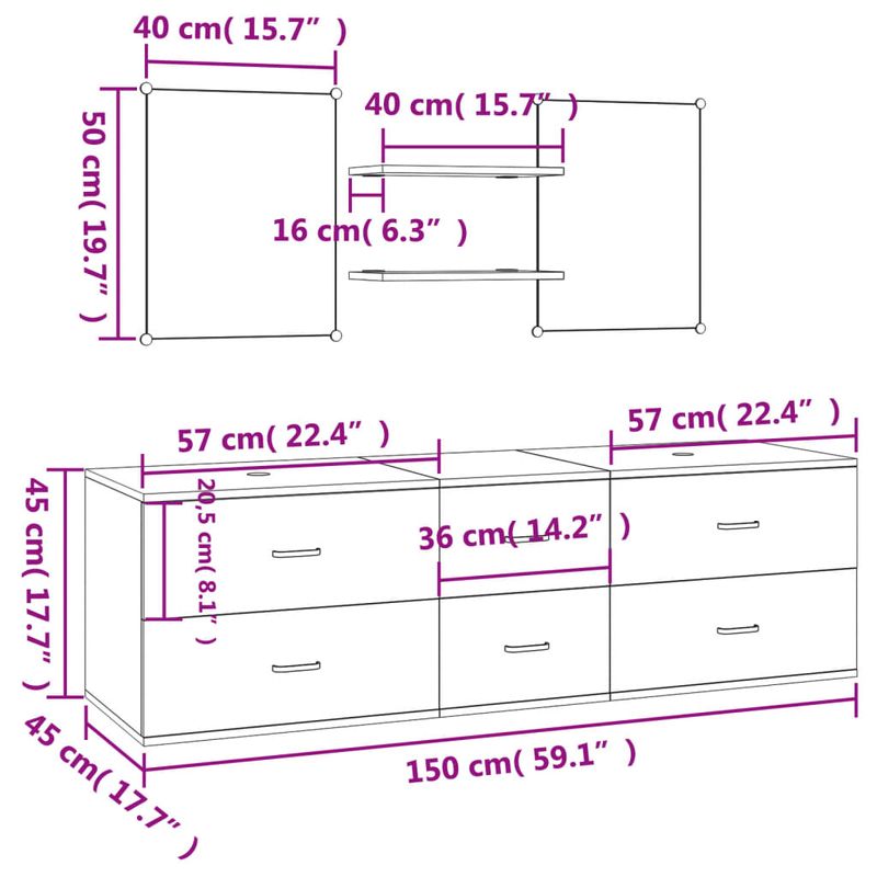 Casa si Gradina - Mobilier - Seturi de mobilier - Seturi baie - Set mobilier de baie, 5 piese, negru, lemn prelucrat - Infinity.ro
