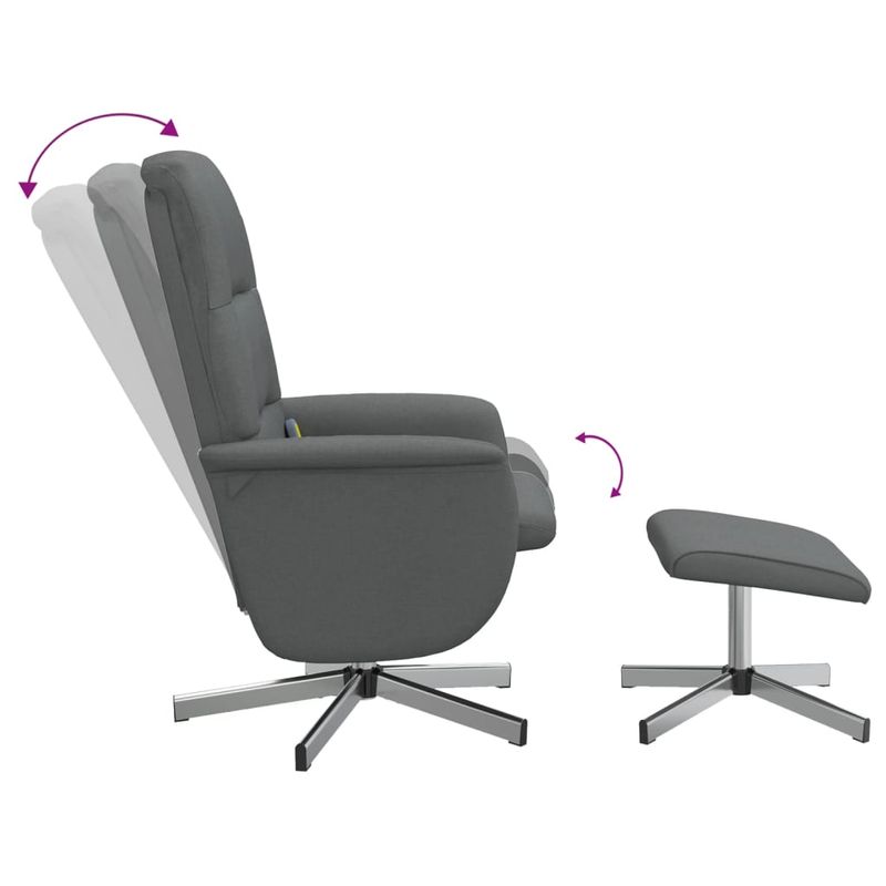 Ingrijire personala si Cosmetice - Sanatate si wellness - Articole wellness - Fotolii de masaj - Fotoliu de masaj rabatabil cu taburet, gri inchis, textil - Infinity.ro