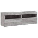 Casa si Gradina - Mobilier - Comode si corpuri - Comode - Comoda TV de perete cu LED, 2 buc, gri sonoma, 60x30x40 cm - Infinity.ro