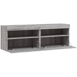 Casa si Gradina - Mobilier - Comode si corpuri - Comode - Comoda TV de perete cu LED, 2 buc, gri sonoma, 60x30x40 cm - Infinity.ro