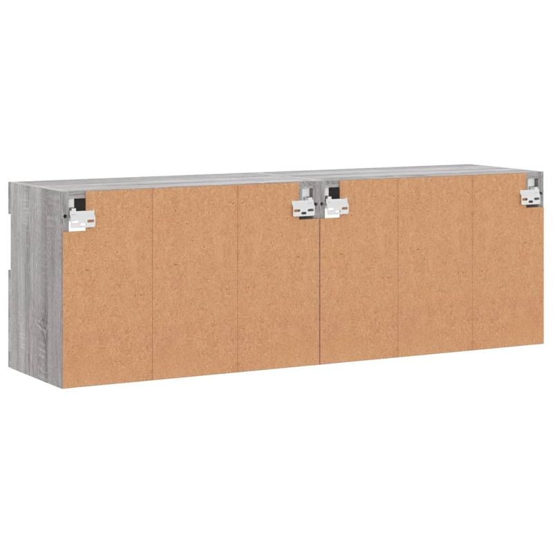 Casa si Gradina - Mobilier - Comode si corpuri - Comode - Comoda TV de perete cu LED, 2 buc, gri sonoma, 60x30x40 cm - Infinity.ro